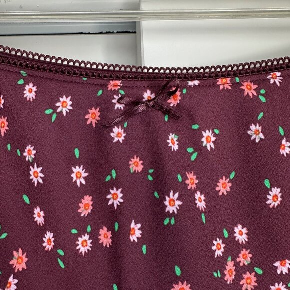 Wild Fable Burgundy Chiffon Floral Mini Skirt 1X - NEW - Picture 5 of 10